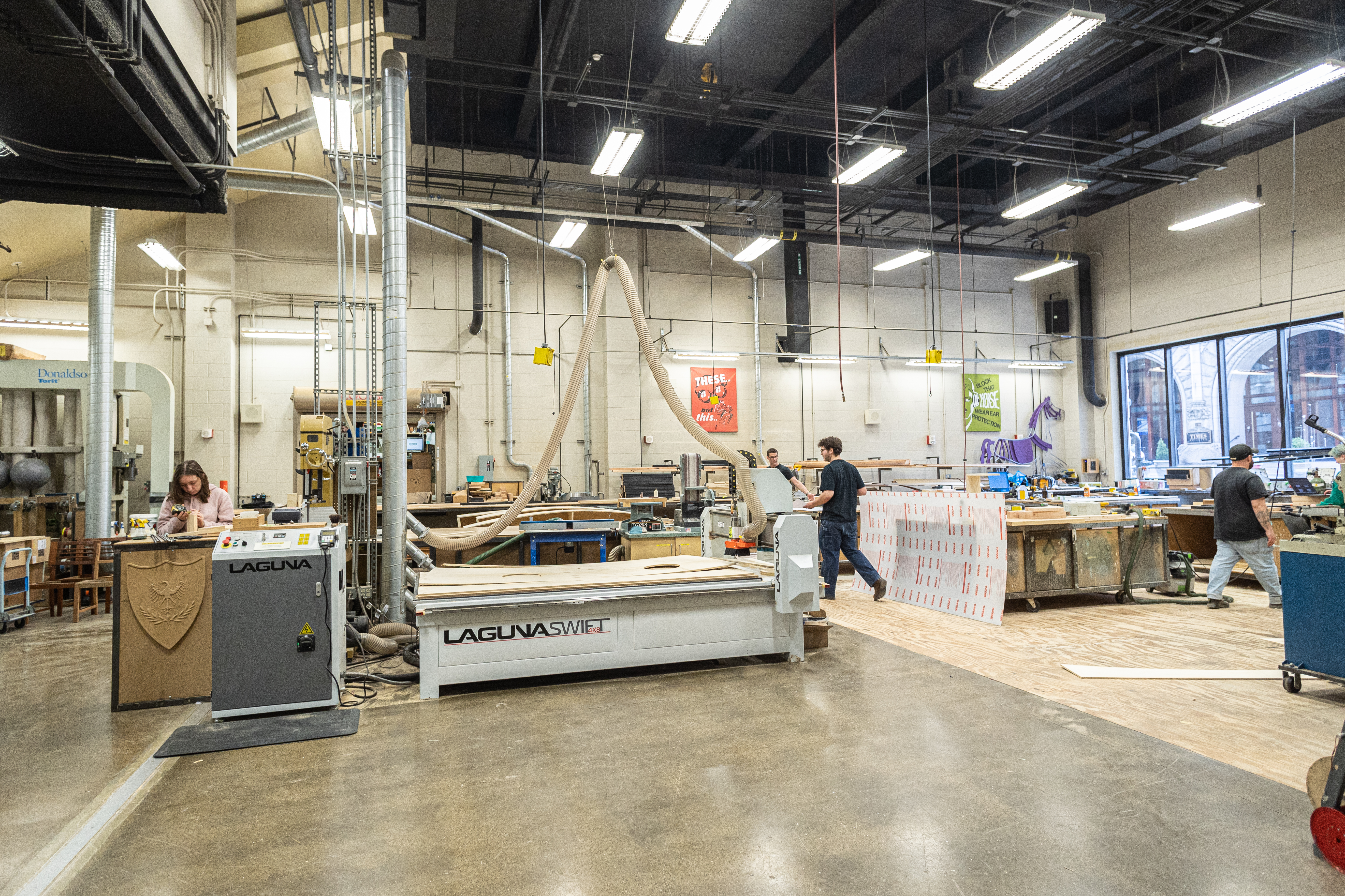 The scenic fabrication studio in the Pittsburgh Playhouse. Photo | Hannah Johnston