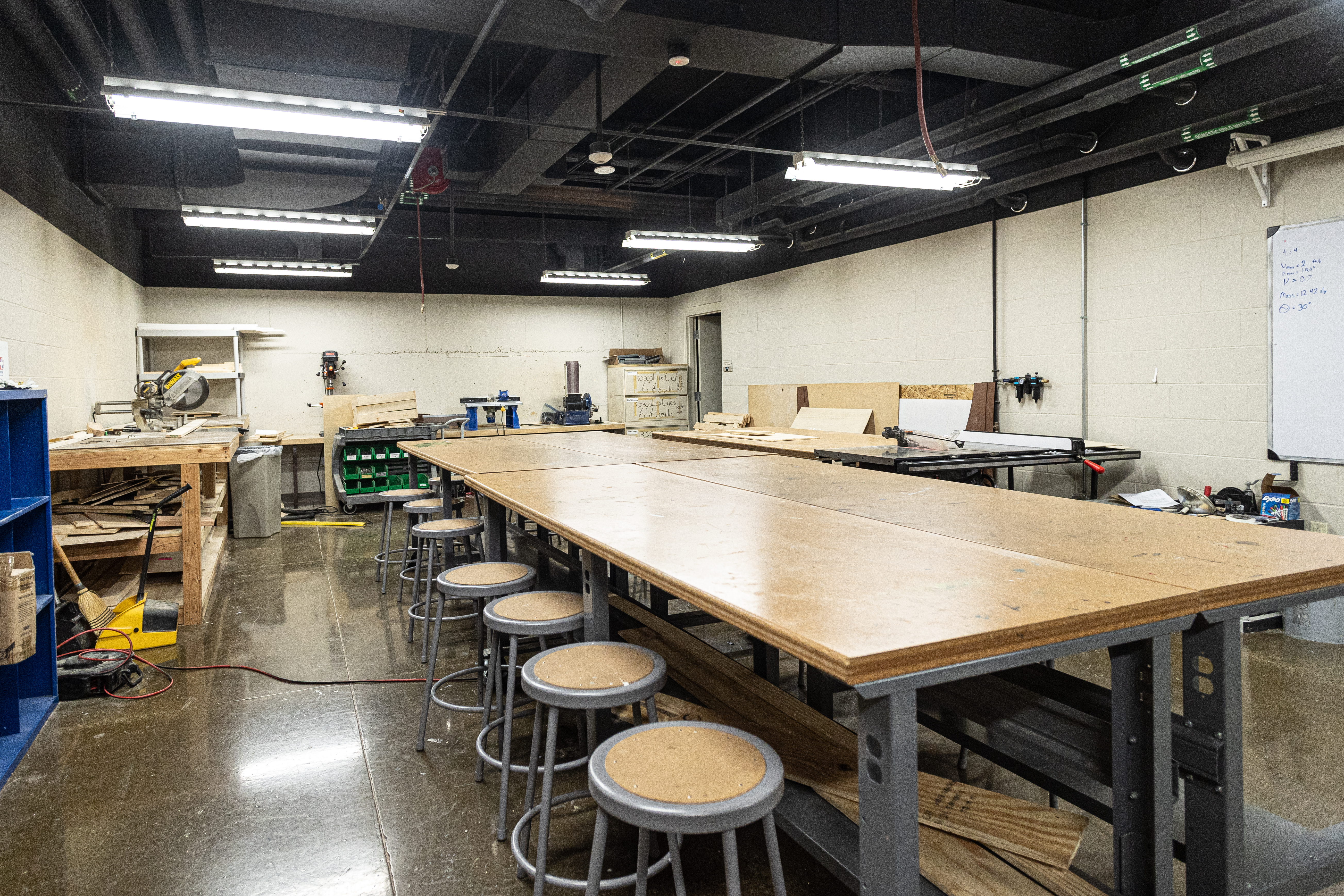 The scene shop classroom in the Pittsburgh Playhouse. Photo | Hannah Johnston