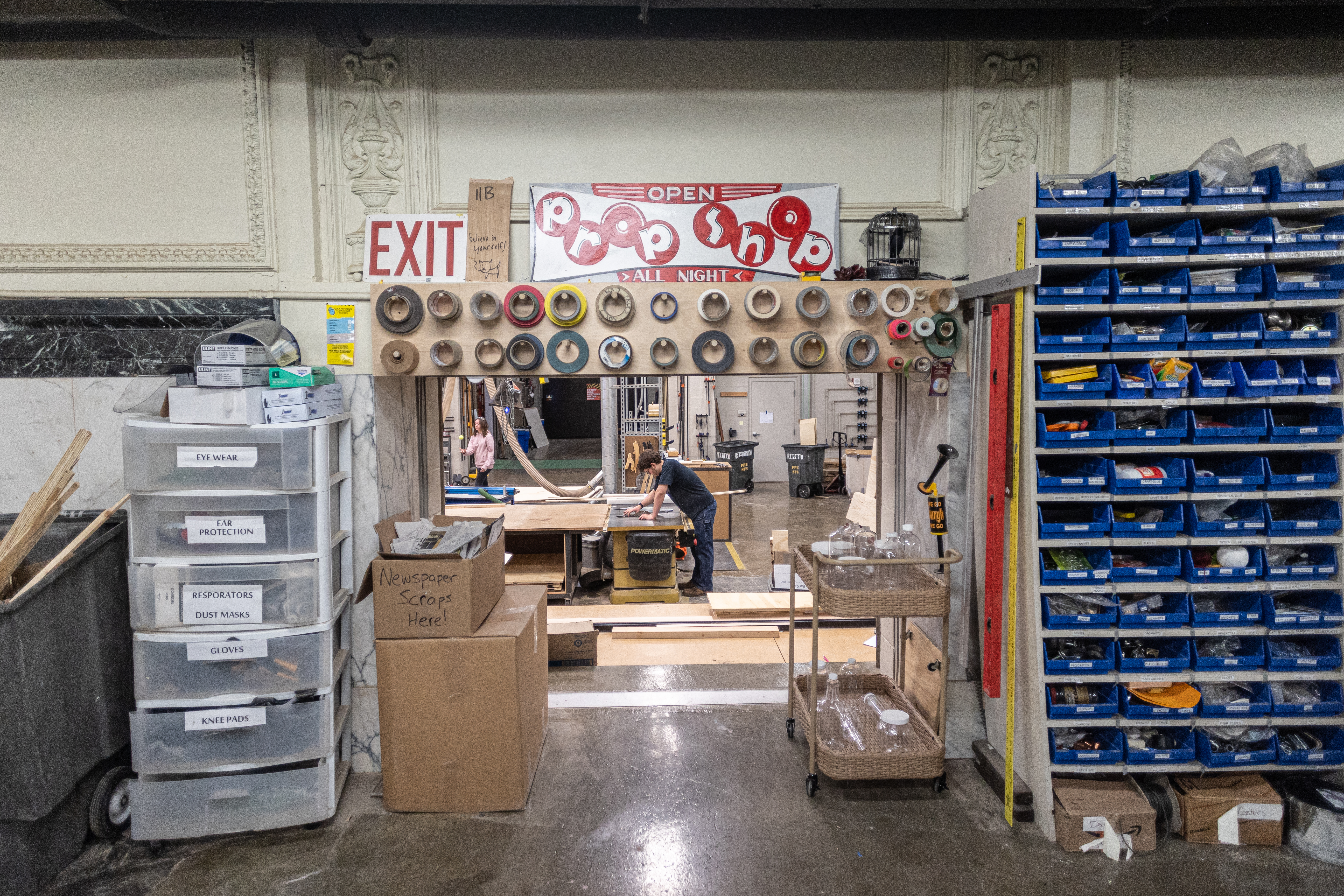 The prop shop in the Pittsburgh Playhouse. Photo | Nick Koehler