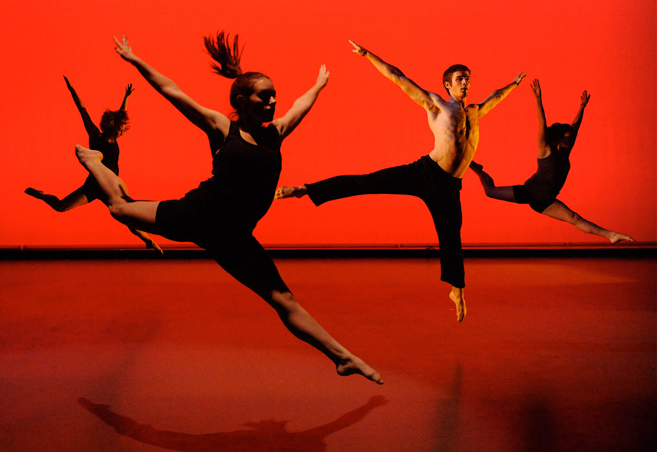 Several Ballet Dancers in the Air