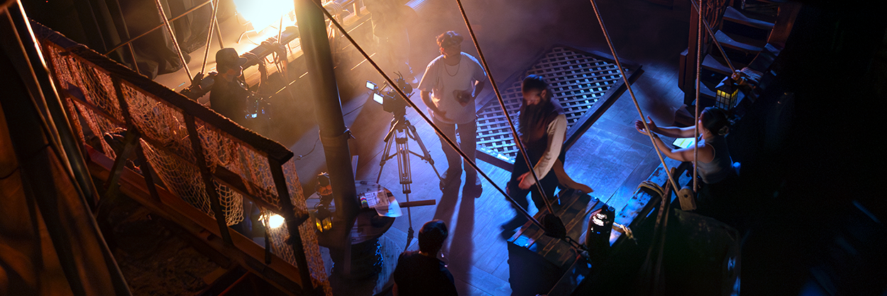 Film students work on a scene in our soundstage.